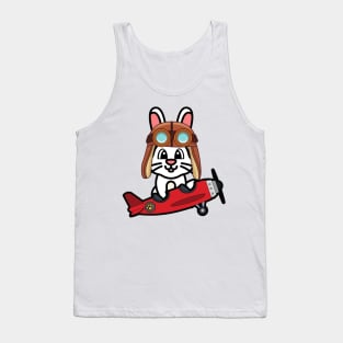 Cute Bunny is in a vintage airplane Tank Top